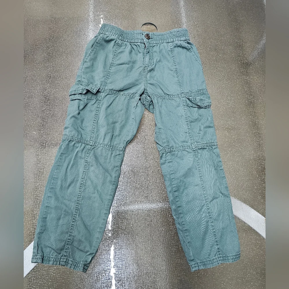 GAP Kids Green Cargo Pants Size 7 | Utility Pockets Elastic Waist Comfort Fit